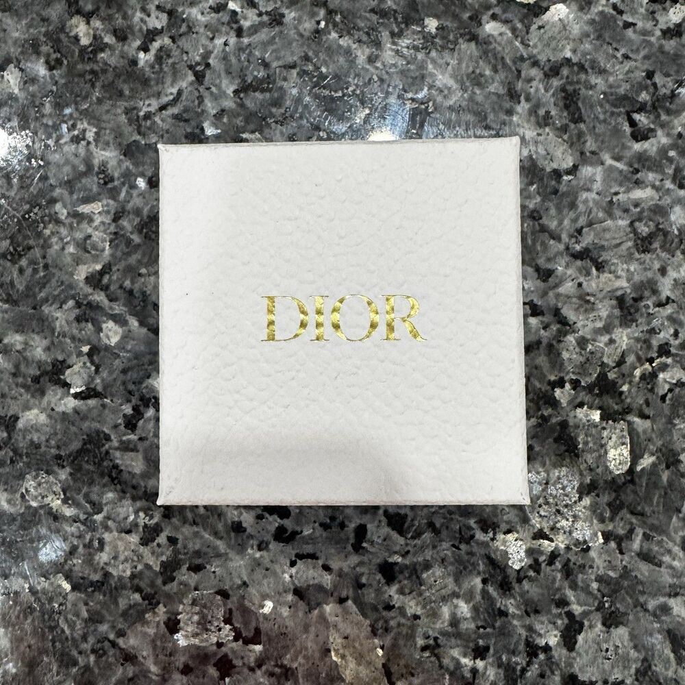 Dior Small White Jewelry Gift Empty Box & Dior Gold Star "3.5" x 3.5" x 1.5"